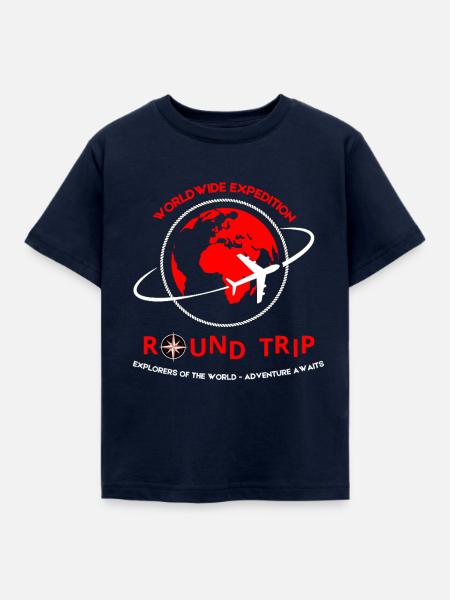 Hin- und Rückfahrt – Weltweite Expeditionsreise - Kinder T-Shirt - Navy