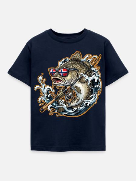 Norwegen Angeln - Kinder T-Shirt - Navy