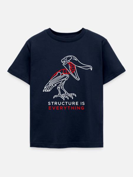 Schuhschnabelskelett – Struktur ist alles - Kinder T-Shirt - Navy