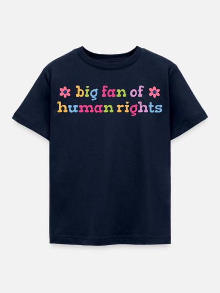 Großer Fan der Menschenrechte Statement - Kinder T-Shirt - Navy