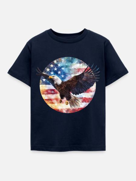 Adler USA Flagge - Kinder T-Shirt - Navy