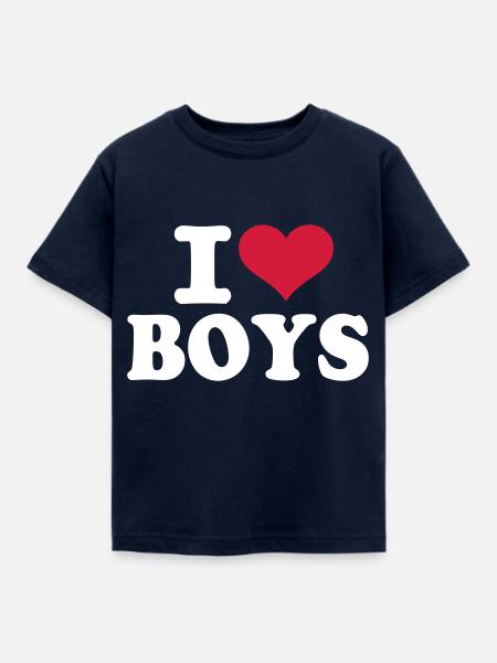 I love boys - Kinder T-Shirt - Navy