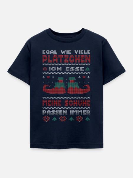 Weihnachtsgeschenk Plätzchen Wichteln Lustig - Kinder T-Shirt - Navy