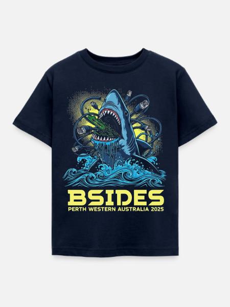 Shark Beat BSIDES Perth 2025 - Kinder T-Shirt - Navy