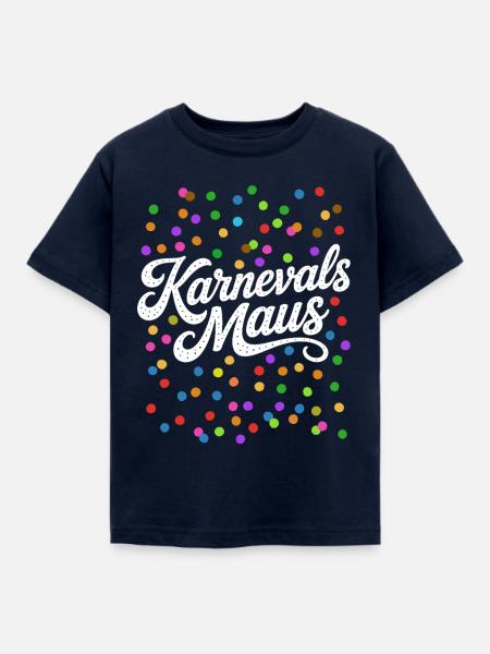 Karnevals Maus Konfetti Kostüm - Kinder T-Shirt - Navy