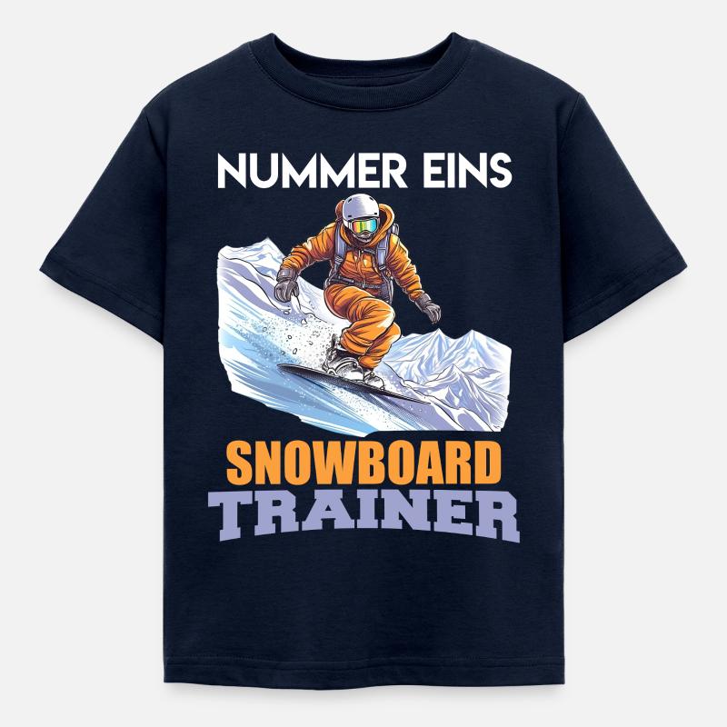 Snowboarder NUMMER EINS SNOWBOARD TRAINER Lustig - Kinder T-Shirt - Navy