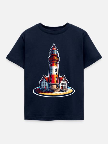 Leuchtturm - Kinder T-Shirt - Navy