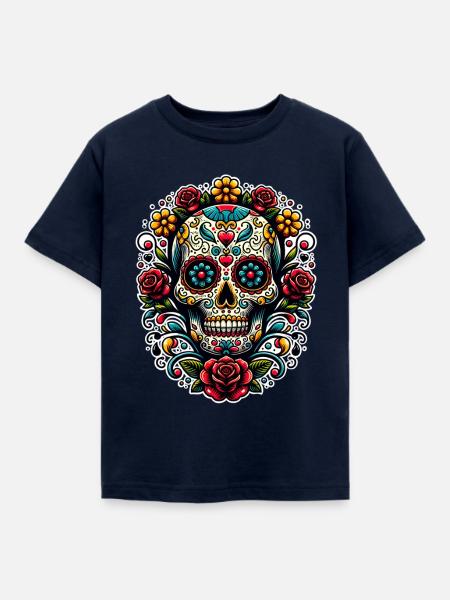 Sugar Skull - Kinder T-Shirt - Navy