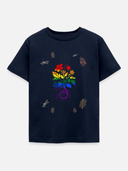 Wurzelschlinge – Botanische Kunst LGBTQ - Kinder T-Shirt - Navy