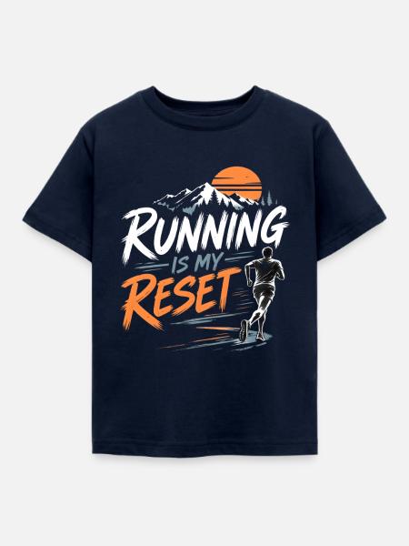 Running Is My Reset - Kinder T-Shirt - Navy