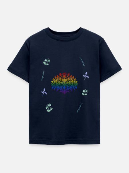 Distel & Holunderbeeren - Dark Botanical LGBTQ - Kinder T-Shirt - Navy