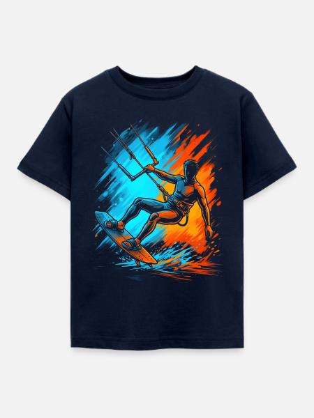 Kitesurfing Kitesurf Herren Kinder Kitesurfen - Kinder T-Shirt - Navy