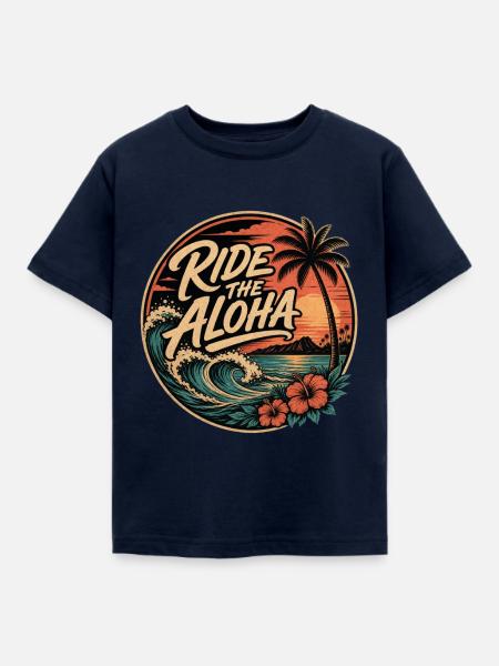 Ride the Aloha - Kinder T-Shirt - Navy