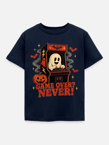 Halloween Gamer Geist Arcade Retro - Kinder T-Shirt - Navy