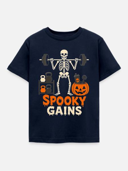 halloween_-_spooky_gains - Kinder T-Shirt - Navy