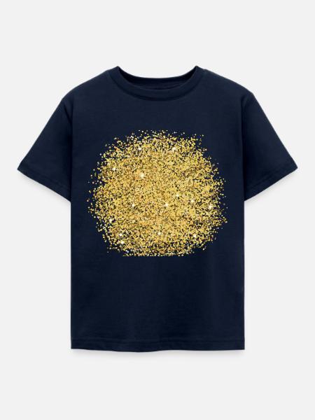 Gold Glitzer - Kinder T-Shirt - Navy