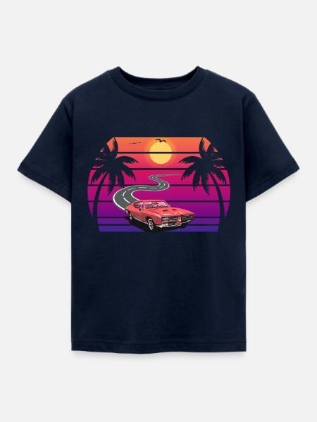 retro sunset - Kinder T-Shirt - Navy