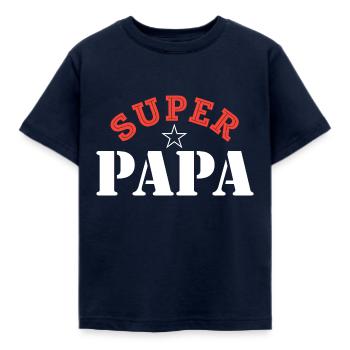 Super papa. Superpapa. Fête des pères. Papa - T-shirt Enfant - marine - Devant - AI Model Kid Female (0cm)