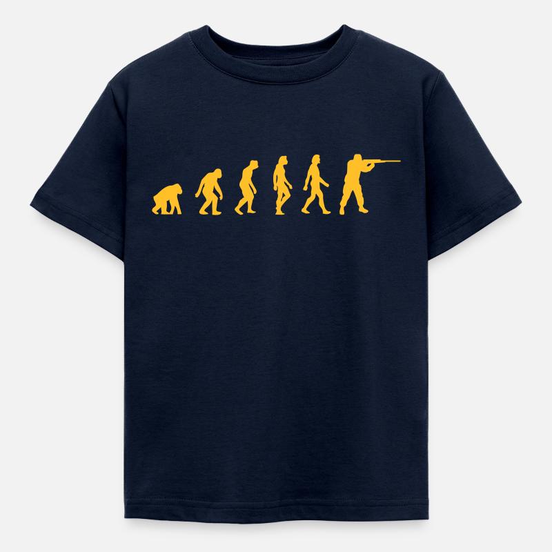 Die Evolution der Jäger - Kinder T-Shirt - Navy