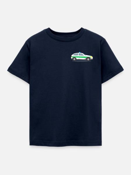 Polizeiauto mit Blaulicht - Kinder T-Shirt - Navy