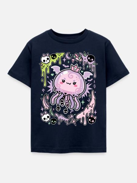 Pastell-Geisterquallen-Ästhetik - Kinder T-Shirt - Navy