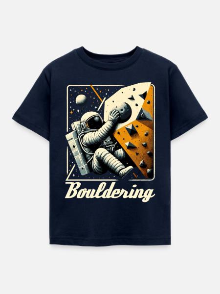 Bouldern Astronaut Raumfahrer Geschenk - Kinder T-Shirt - Navy