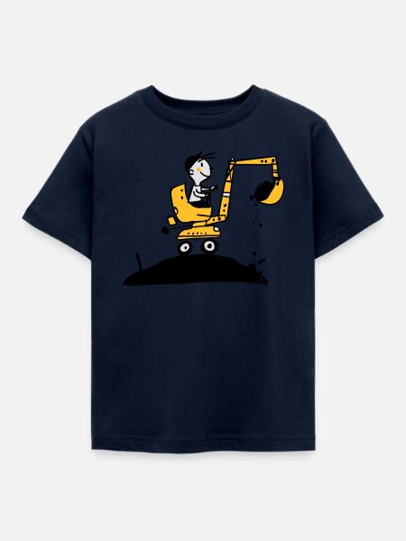 Bagger im Retro Stil - Kinder T-Shirt - Navy