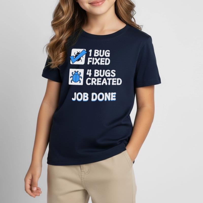 Correction de bugs Bugs de développeur Déclaration de code Informatique T-shirt Enfant