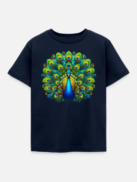 Pfau - Kinder T-Shirt - Navy