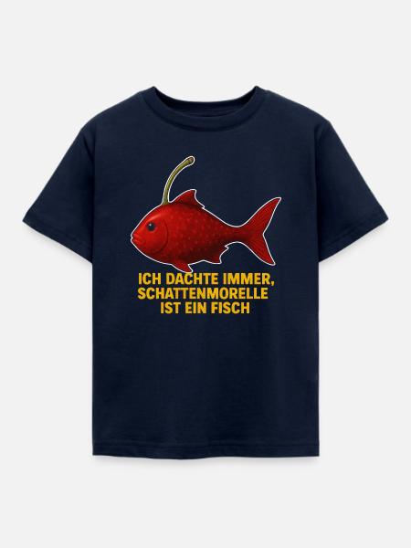 Fisch Schattenmorelle - Kinder T-Shirt - Navy