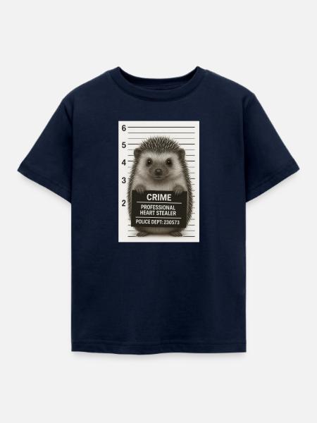 Verbrecherischer Igel - Kinder T-Shirt - Navy