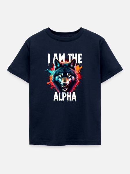 I am the Alpha Wolf - Kinder T-Shirt - Navy