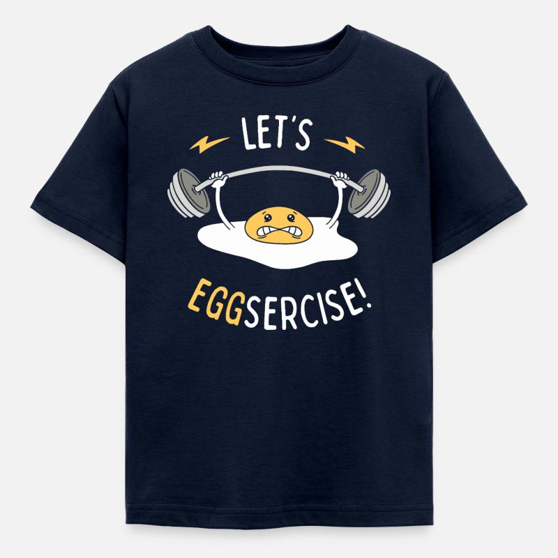 Let's Eggsercise! - Kids' T-Shirt - navy