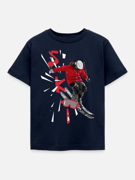 Ski - Skiurlaub - Skifahren - Kinder T-Shirt - Navy