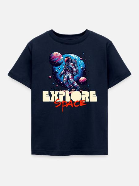 Explore Space Astronaut - Kinder T-Shirt - Navy