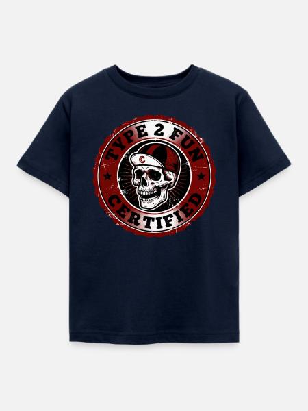 Schädelabzeichen Typ 2 Spaß - Kinder T-Shirt - Navy