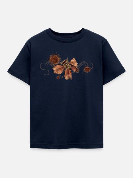 verwelkte apfelblume, vanitas - Kinder T-Shirt - Navy