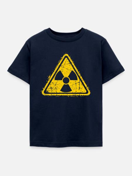 Strahlenwarnschild - Radioaktiv - Nuklear - Kinder T-Shirt - Navy