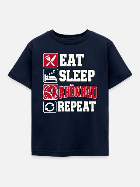 Eat Sleep Rhönrad Repeat - Kinder T-Shirt - Navy