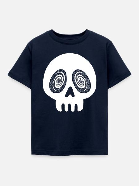 Schädel und Galaxie - Kinder T-Shirt - Navy