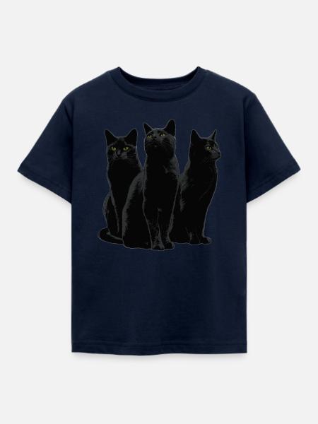 Katzen Halloween - Kinder T-Shirt - Navy