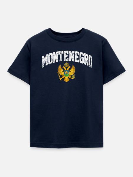 Montenegro - Wappen - Adler - Balkan - Kinder T-Shirt - Navy