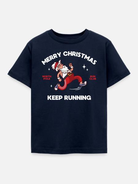 Weihnachtsmann Laufclub Stil - Kinder T-Shirt - Navy