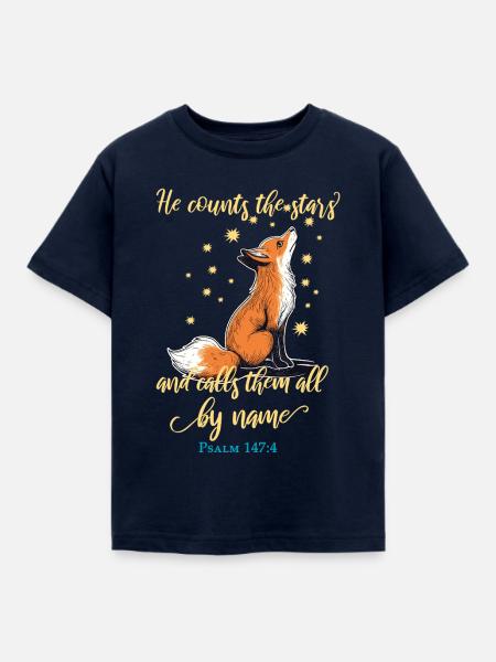 Fuchs Christliches Zitat - Kinder T-Shirt - Navy