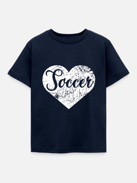 Soccer Herz - Kinder T-Shirt - Navy