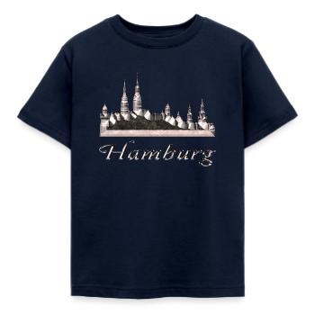 Hamburg - Kinder T-Shirt - Navy - Vorne - AI Model Kid Female (0cm)