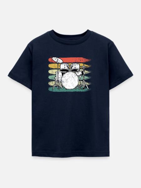 Schlagzeuger Schlagzeug - Kinder T-Shirt - Navy