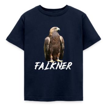 Falkner Adler Silhouette - Kinder T-Shirt - Navy - Vorne - AI Model Kid Female (0cm)