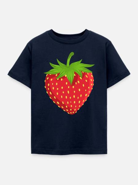 Erdbeere Obst - Kinder T-Shirt - Navy
