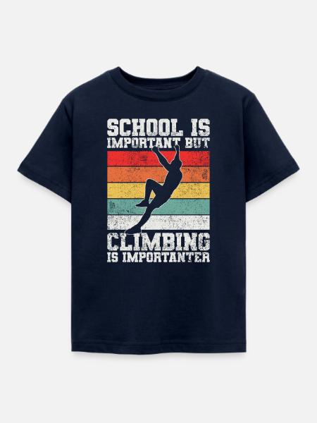 Klettern Kletterer Bouldern - Kinder T-Shirt - Navy